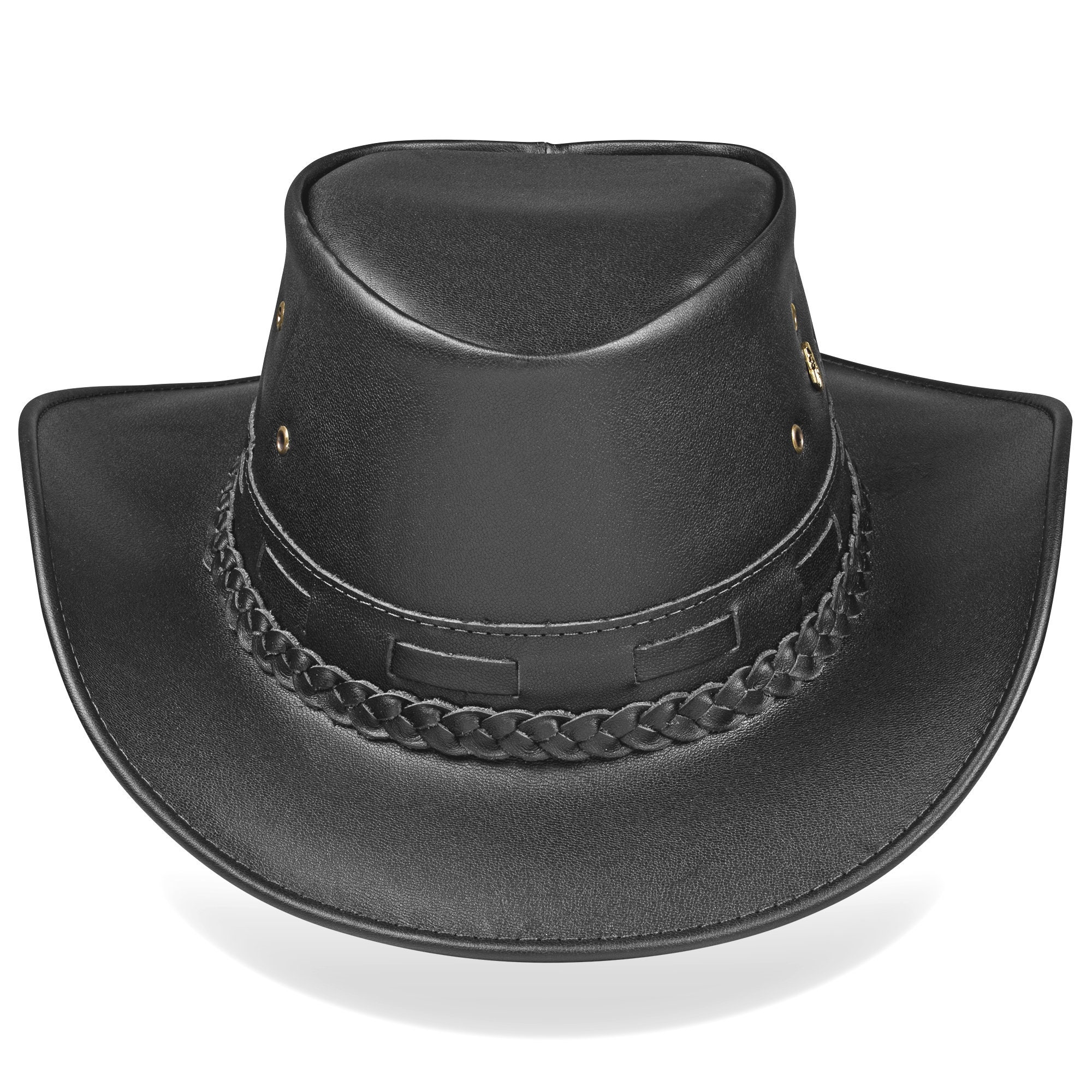 Genuine Leather Outback Cowboy Hat, Western Style - Etsy display picture 2