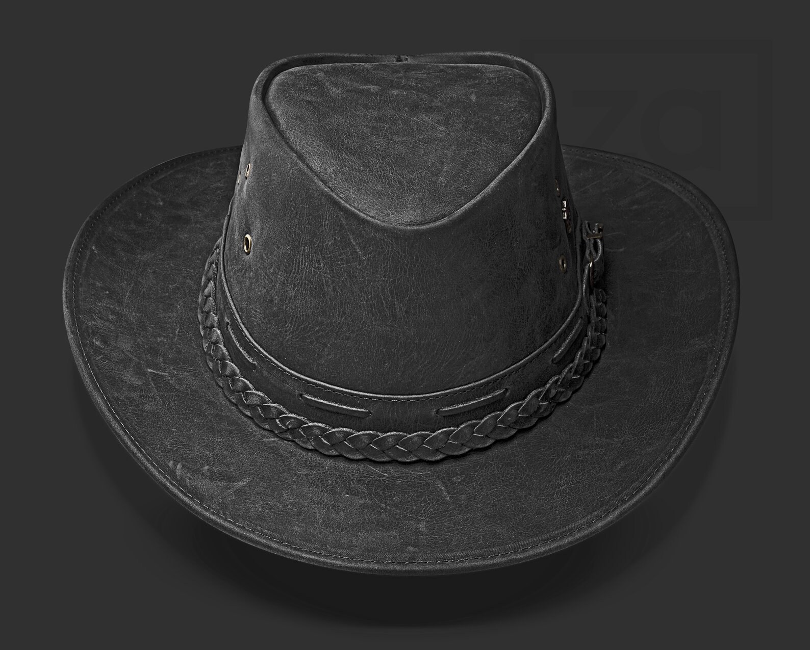 Outback Hat Genuine Leather Hat Leather Cowboy Hat Etsy