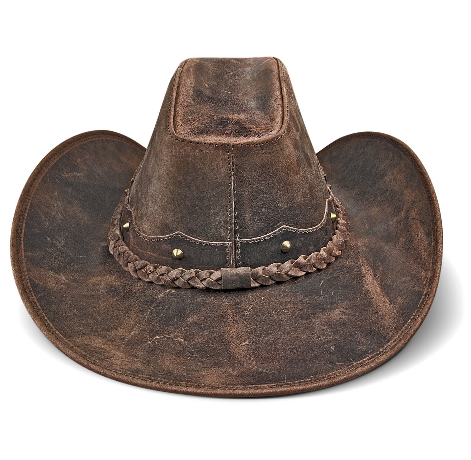 Mens Cowboy Hat Western Genuine Leather Hats Texas Hat Etsy