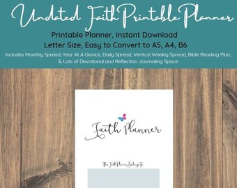 Undated Printable Faith Planner