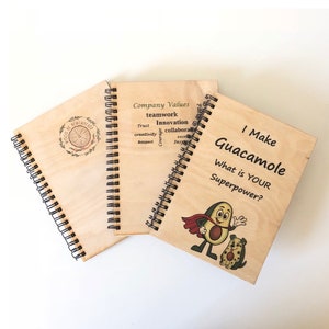 Food Pun Wood Cover Notebook