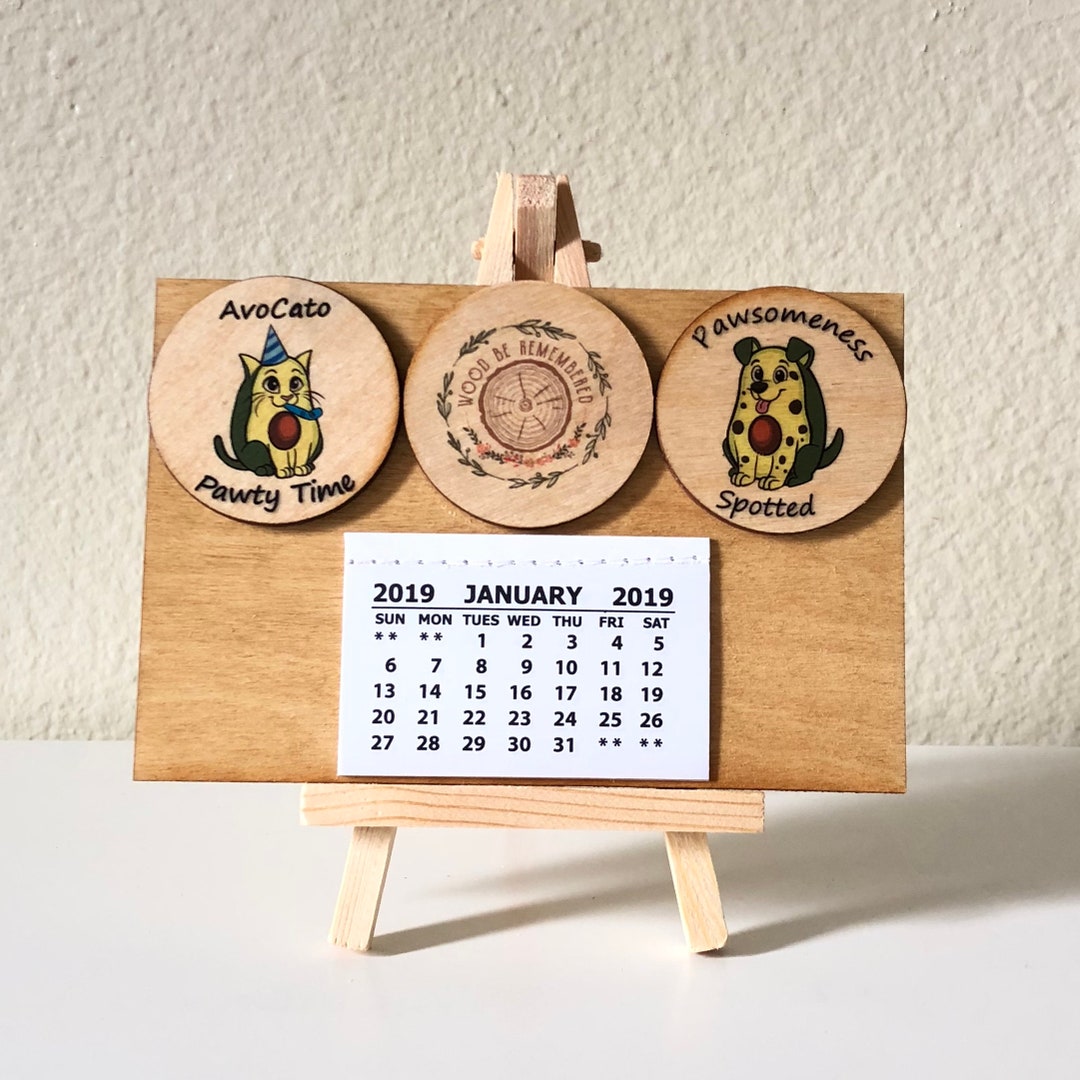 Food Pun Calendar With Easel 4" X 6" Etsy
