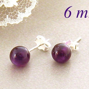 Amethyst Stud earrings Purple Gemstone studs Purple Amethyst earrings Sterling Silver earrings Amethyst Gemstone earrings Dainty earrings