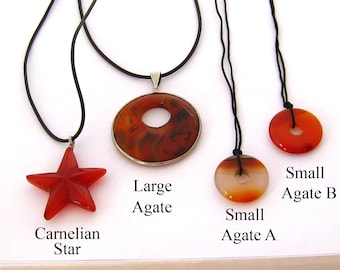 Red Jasper Stone Pendants, Jasper or Carnelian Stone Necklace, Rock Collector Gift