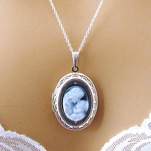 Mother Child Necklace/Mother and Baby Necklace/Real Cameo Necklace/Carved Mother Child Cameo Locket Necklace/Push Present Gift for Wife/Mom image 7
