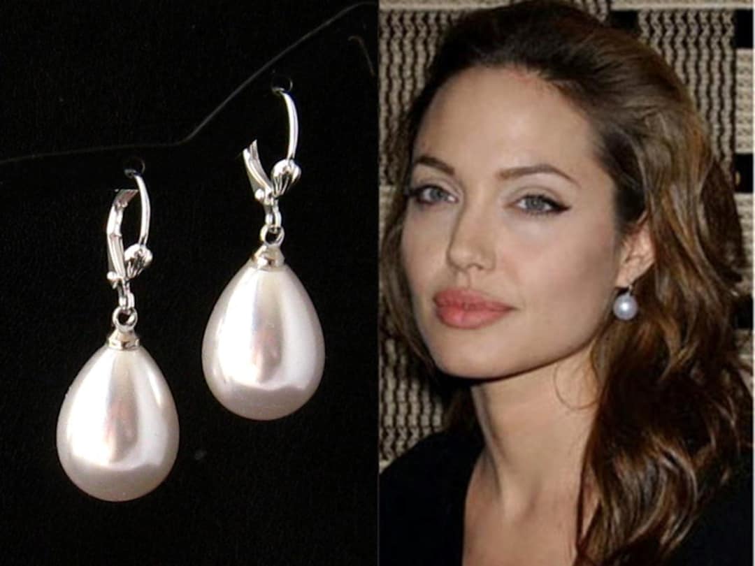 Drop Pearl Earrings Silver Faux White Pearl Drop Earrings Sweet