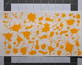 Paint Blood Splatter High Heat Vinyl Stencil Kit - 2x 11"x6" Sheets Durable Easy to Use and Heat Resistant, Avery Vinyl, Cerakote Stencil