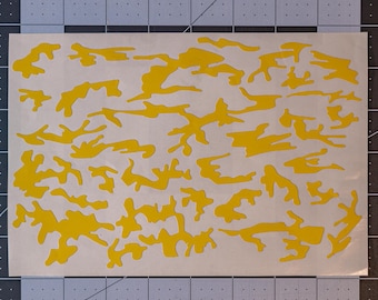 Multi Camo High Heat Vinyl Stencil Kit - 1x 5"x8" Sheets Durable, Easy to Use, and Heat Resistant, Avery Stencil Vinyl, Cerakote Stencil