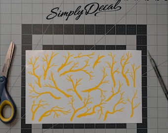 Rustic Branches High Heat Vinyl Stencil Kit - 2x 11"x6" Sheets Durable Easy to Use and Heat Resistant, Avery Stencil Vinyl, Cerakote Stencil