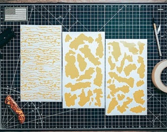 Swampland Camo High Heat Vinyl Stencil Kit - 3x 11"x6" Sheets Durable, Easy, and Heat Resistant, Avery Stencil Vinyl, Cerakote Stencil