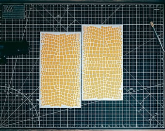 Alligator Crocodile Skin High Heat Vinyl Stencil Kit - 2x 11"x6" Sheets Durable, Easy to Use, Avery Stencil Vinyl, Cerakote Duracoat Stencil