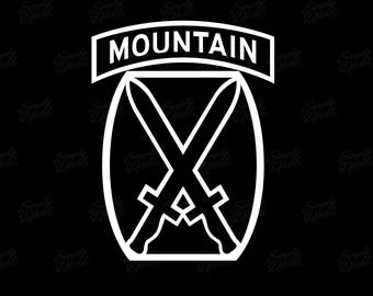10th Mountain Division Vinyl Decal - Army Sticker - Military Decal - Car Window Decal - Laptop Sticker - Tumbler Decal - Army Bumper Sticker