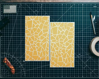 Fractured Glass High Heat Vinyl Stencil Kit - 2x 11"x6" Sheets Durable Easy to Use and Heat Resistant, Avery Stencil Vinyl, Cerakote Stencil