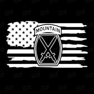 10th Mountain Division Flag Vinyl Decal - Army - Military Decal - Car Window Decal - Laptop Sticker - Tumbler Decal - Army Bumper Sticker