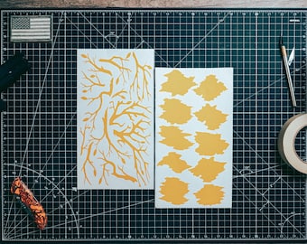 Predator Camo High Heat Vinyl Stencil Kit - 2x 11"x6" Sheets Durable, Easy to Use, and Heat Resistant, Avery Stencil Vinyl, Cerakote Stencil