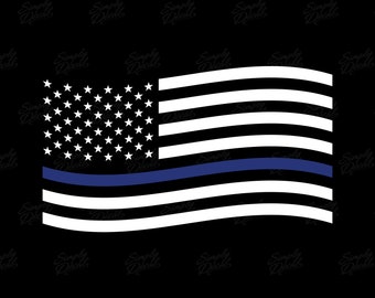 Thin Blue Line Vinyl Decal – Police Support Sticker