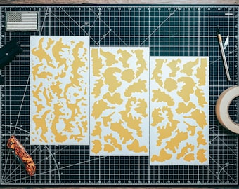Swiss Alpenflage Camo High Heat Vinyl Stencil Kit - 3x 11"x6" Sheets Durable, Easy, Heat Resistant, Avery Stencil Vinyl, Cerakote Stencil