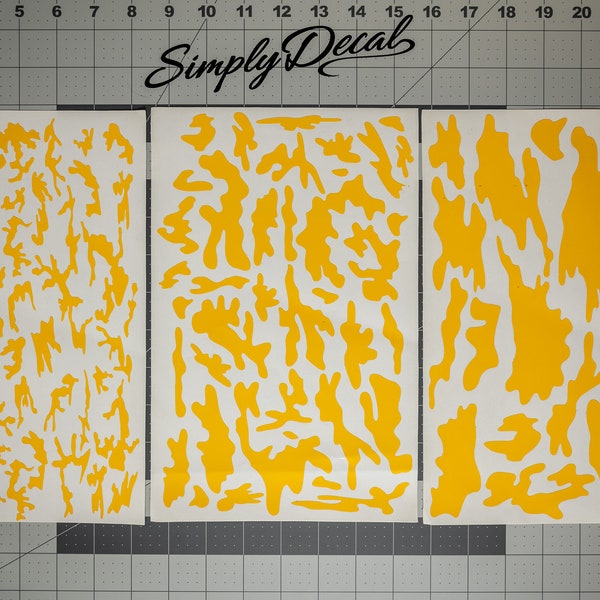 Multi Camo High Heat Vinyl Stencil Kit - 3x 11"x7" Sheets Durable, Easy to Use, and Heat Resistant, Avery Stencil Vinyl, Cerakote Stencil