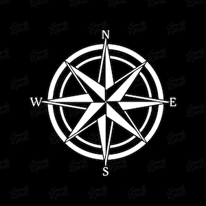Compass Rose Vinyl Decal - Nomad Sticker - Van Decal - Car Window Decal - Laptop Sticker - Tumbler Decal - Explorer Bumper Sticker -