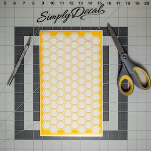 Hexagon Pattern High Heat Vinyl Stencil Kit - 2x 11&quot;x6&quot; Sheets Durable, Easy to Use, and Heat Resist, Avery Stencil Vinyl, Cerakote Stencil