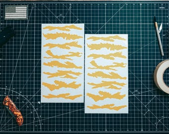 Tiger Stripes v2 High Heat Vinyl Schablonen Kit - 2 x 11 "x6" Bögen Langlebig, einfach zu verwenden und hitzebeständig Avery Stencil Vinyl, Cerakote Stencil