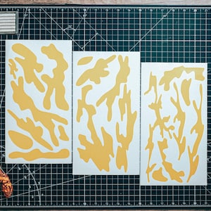 Multi Camo Large High Heat Vinyl Stencil Kit - 3x 11"x6" Sheets Durable, Easy to Use, Heat Resistant, Avery Stencil Vinyl, Cerakote Stencil