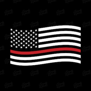 Thin Red Line Vinyl Decal - Support Firefighters -  First Responders Decal, Car Window Decal, Laptop Sticker, Tumbler Decal, Decal for Cup