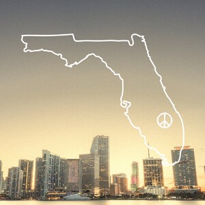 Florida Zustand Peace-Zeichen Autoscooter Fenster Vinyl Aufkleber Aufkleber kaufen alle 2 erhalten 1 kostenlos