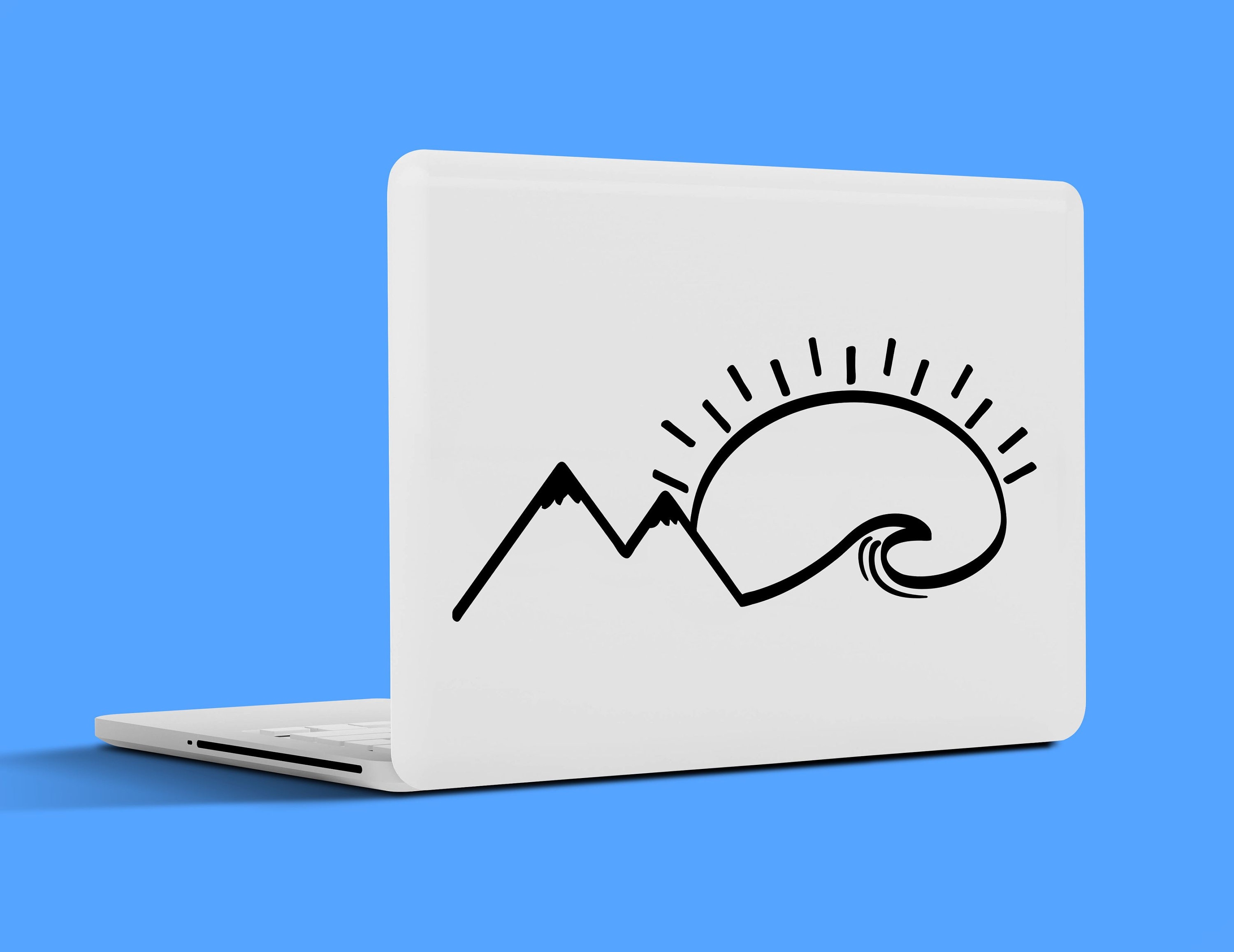 Ocean Wave Sunset Decal Sticker – Waterproof Vinyl For Car, Laptop, Water Bottle, 6" X 3.5"