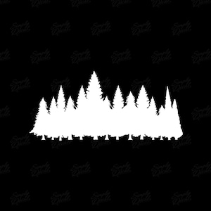 Forest Vinyl Decal - Pine Tree Sticker, Outdoor Decal, Buck Hunter Decal, Car Window Decal, Laptop Sticker, Tumbler Decal, Decal for Cup