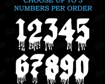 Paint Dripping Moto Decals - Stand Out on the Track Custom RC Numbers BMX Plate - Racecar Vinyl Decal - Car Window Decal, Laptop Stickers