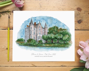 Chateau de la Motte-Husson Wedding Venue Personalised Print