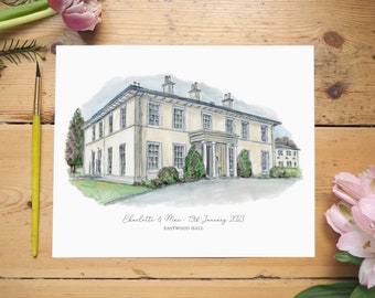 Eastwood Hall Wedding Venue Personalised Print