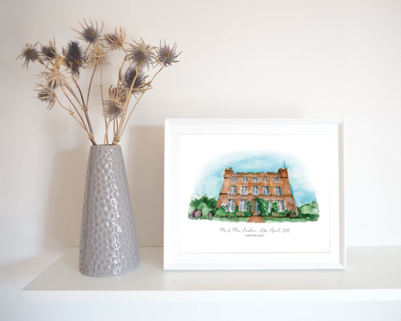 Askham Hall Wedding Venue Personalised Print image 2