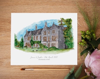 Huntsham Court Wedding Venue Personalised Print