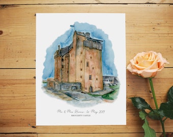 Broughty Castle Wedding Venue Personalised Print
