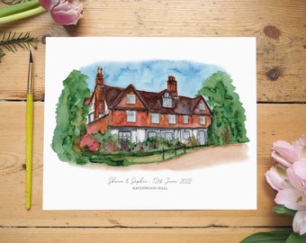 Ravenwood Hall Wedding Venue Personalised Print