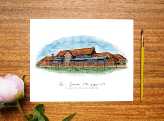 Coltsfoot Country Retreat Wedding Venue Personalised Print Etsy