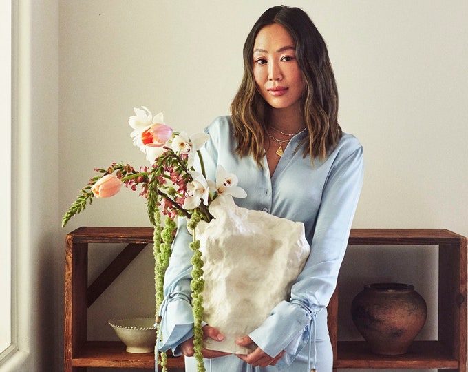 Aimee Song Creator Collab | Contemporary Sculptural Vase | Abstract Art Home Decor | Sage