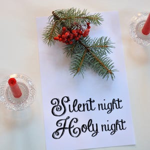 Silent Night Holy Night | Farmhouse Printable | Hymn Quote | Christmas Carol | 8.5x14 Digital Download