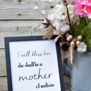 I will Bless Her, Mother's Day,Spring,Scripture Verse, Inspirational Quote,Bible Verse,Farmhouse,Printable,8x10 Digital Download image 2