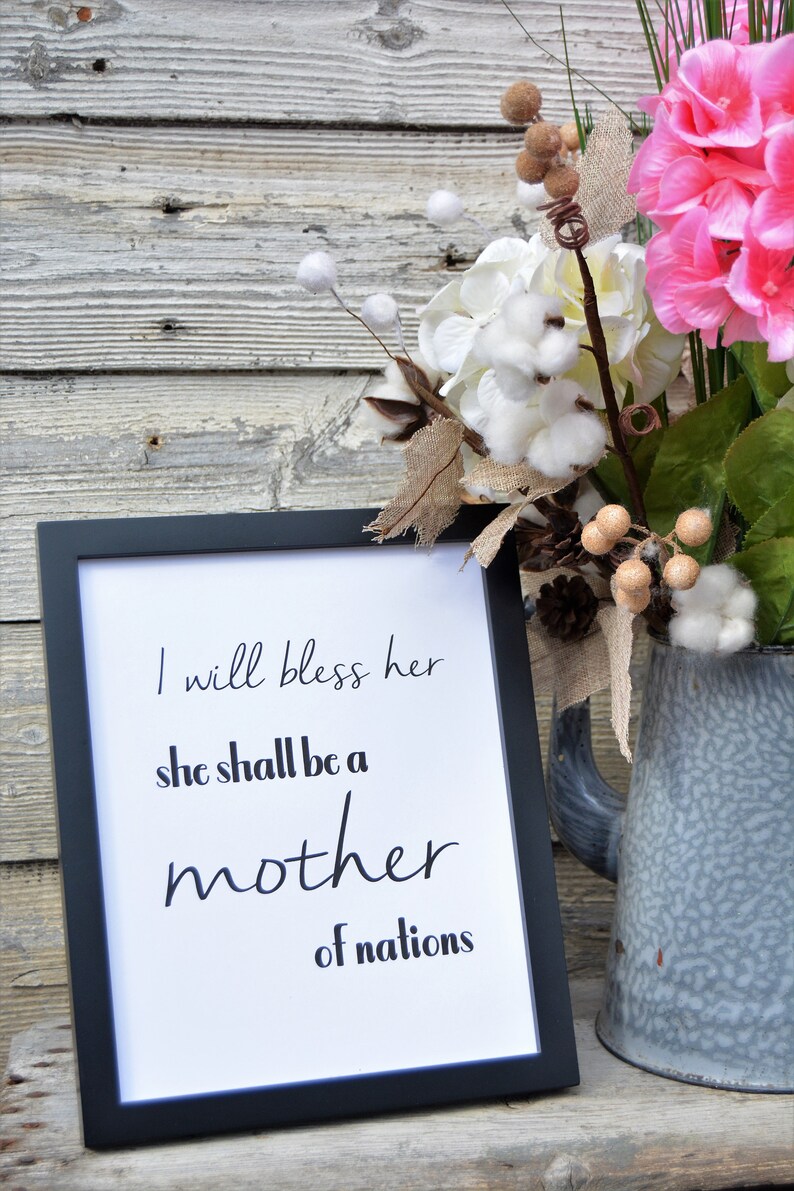 I will Bless Her, Mother's Day,Spring,Scripture Verse, Inspirational Quote,Bible Verse,Farmhouse,Printable,8x10 Digital Download image 2