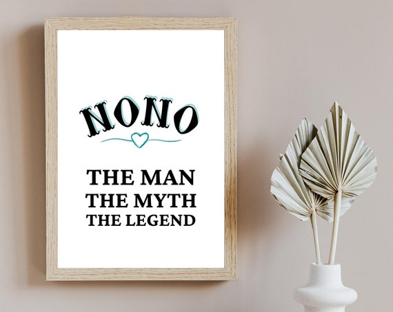 Digital print for νονός Instant download The legend Quote for Nonos PDF JPEG and PNG files Printable gift for a Greek Godfather