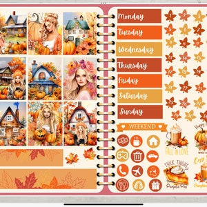 AUTUMN FARMGIRL  DIGITAL sticker books,fall digital stickers , GoodNotes stickerbook,planner stickers,journaling,scrapbook ,digital stickers