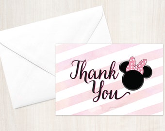 DIGITAL DESIGN ONLY * Oh Two-dles Minnie Mouse Thank You Card