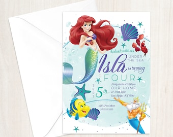 Little Mermaid Birthday Invitation * DIGITAL DESIGN ONLY