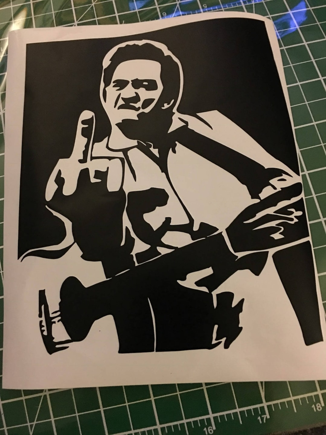 Johnny Cash Flipping the Bird Vinyl Die Cut Decal Etsy Canada