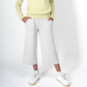Girl gaucho pants Palazzo pants Wide leg pants Culotte Knitting Merino wool Mother daughter outfit  Culotte pants Gifts for her Wool
