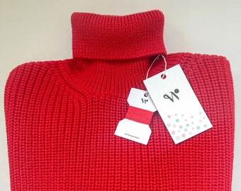 Oversize chunky knit sweater Cable knit sweater Bulky loose sweater Turtleneck Merino wool sweater Warm kids clothes