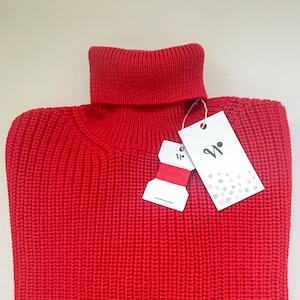 Oversize chunky knit sweater Cable knit sweater Bulky loose sweater Turtleneck Merino wool sweater Warm kids clothes